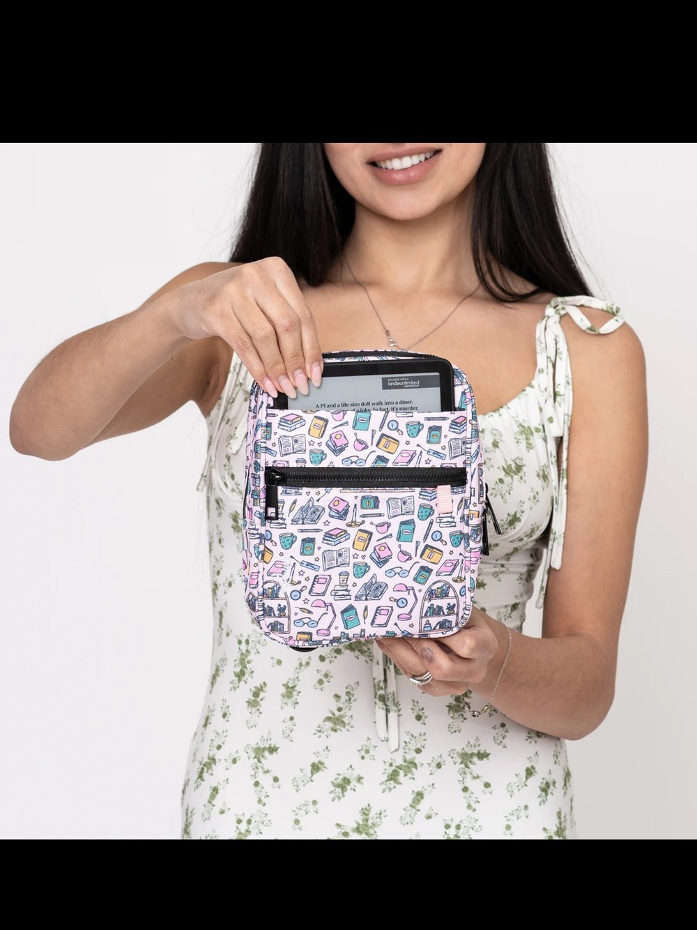 Pink Book-Print Mini Backpack - Picture 5 of 6